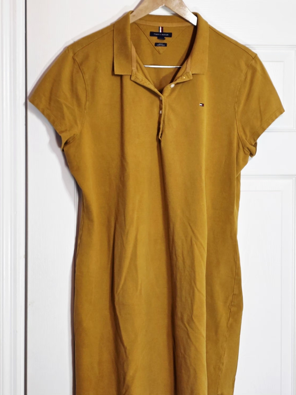 Tommy Hilfiger Collared Short Sleeve Polo T-Shirt Dress Women's, Yellow, Size 2X